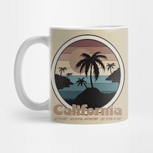 California The Golden State - Vintage Retro Palms Design Mug